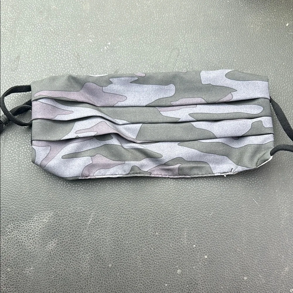 Athleta Gray and Black Face Mask Pleated Design
